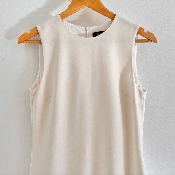 THEORY “Easy Shift Dress Admiral Crepe” In Cream - Picture 2 of 10
